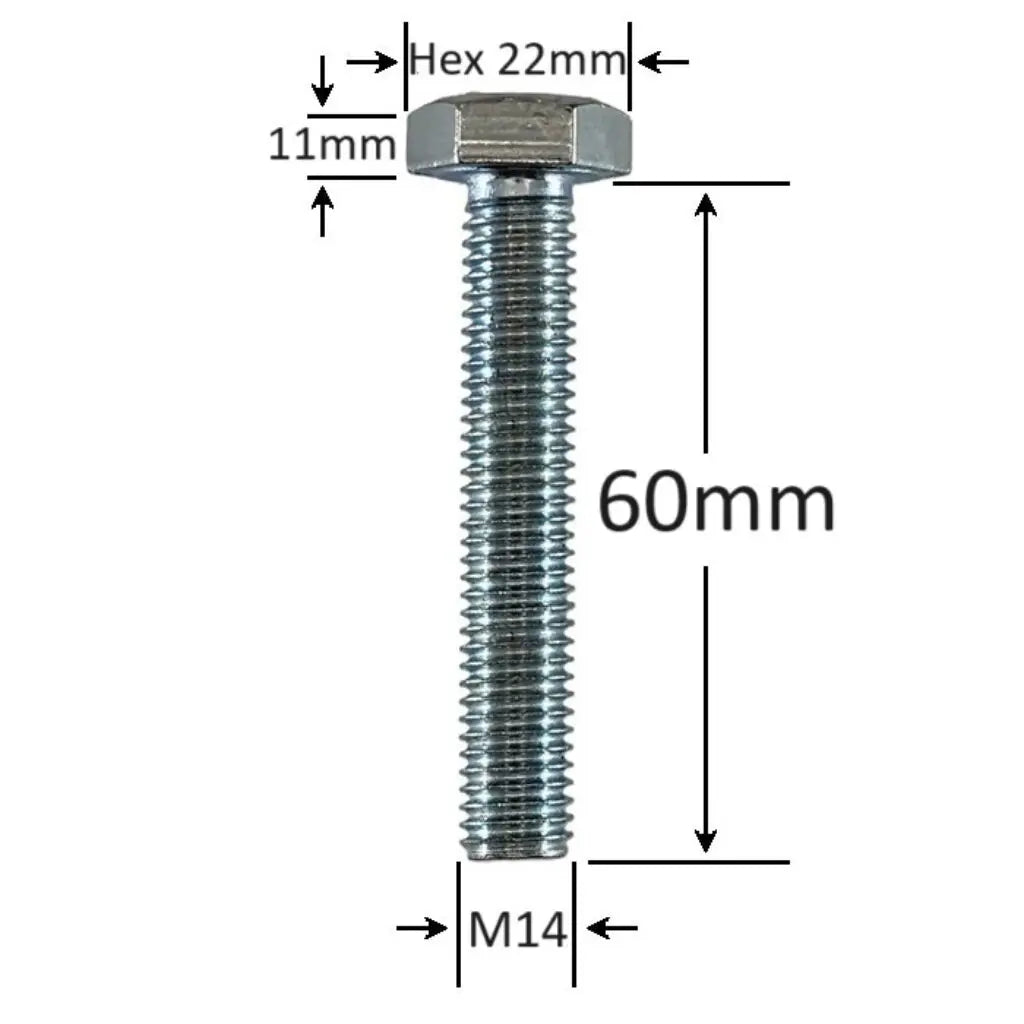 Surub Filet Metric M14x60mm Cap Hexagonal DIN 933 Gr.8.8 – 25buc/cutie