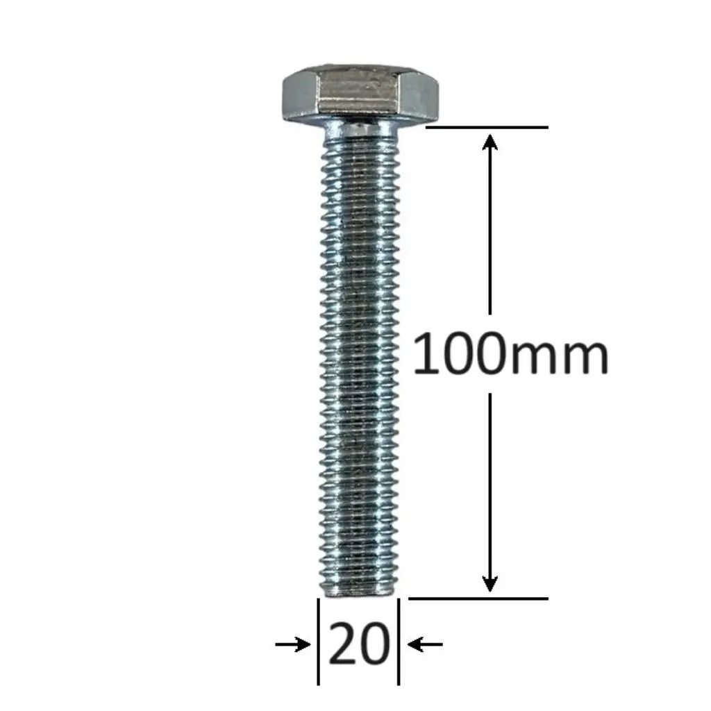 Surub Filet Metric M20x100mm Cap Hexagonal DIN 933 Gr.8.8 – 25buc/cutie