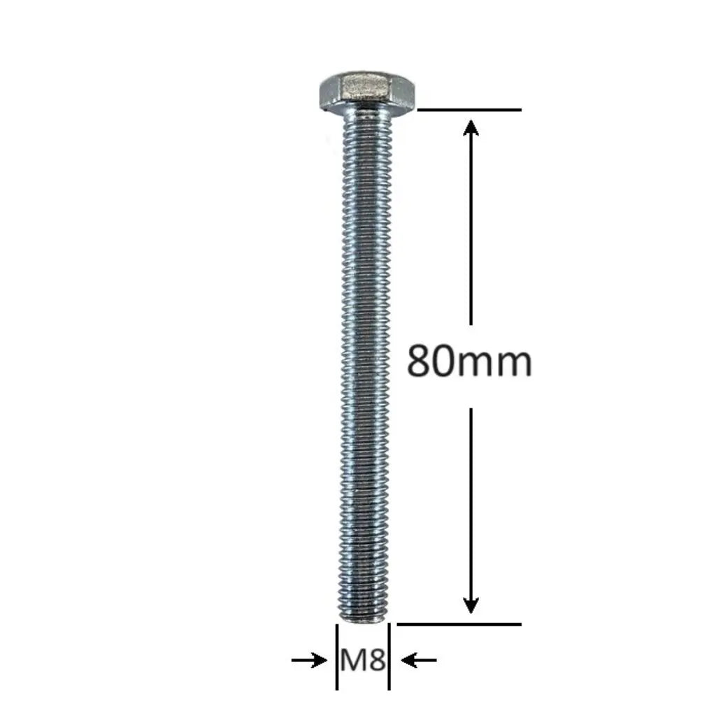 Surub Filet Metric M8x80mm Cap Hexagonal DIN 933 Gr.8.8 – 50buc/cutie