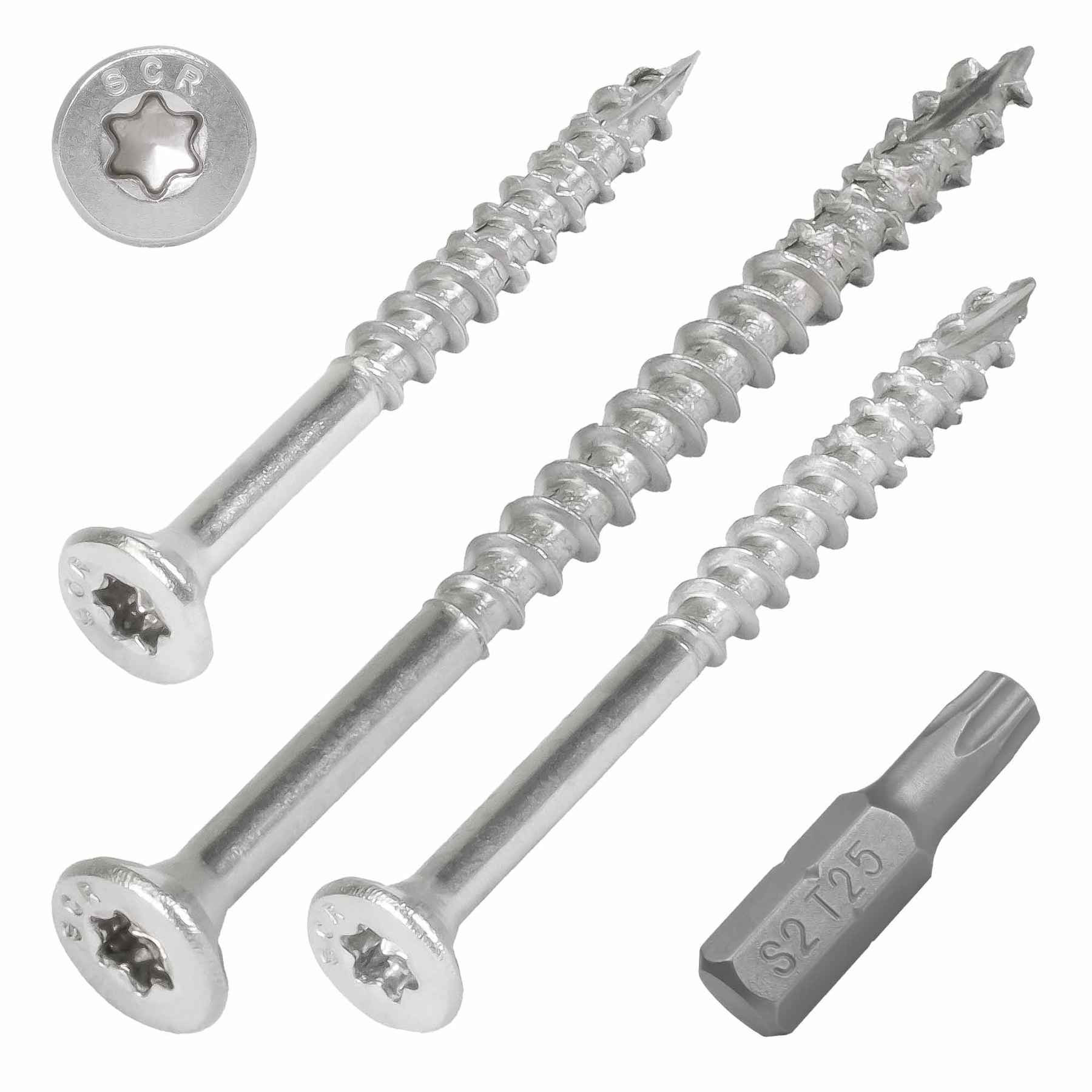 Suruburi lemn pentru dulgherie, cap inecat,zincate,bit inclusTX25 - 5x100 mm 100buc/cutie