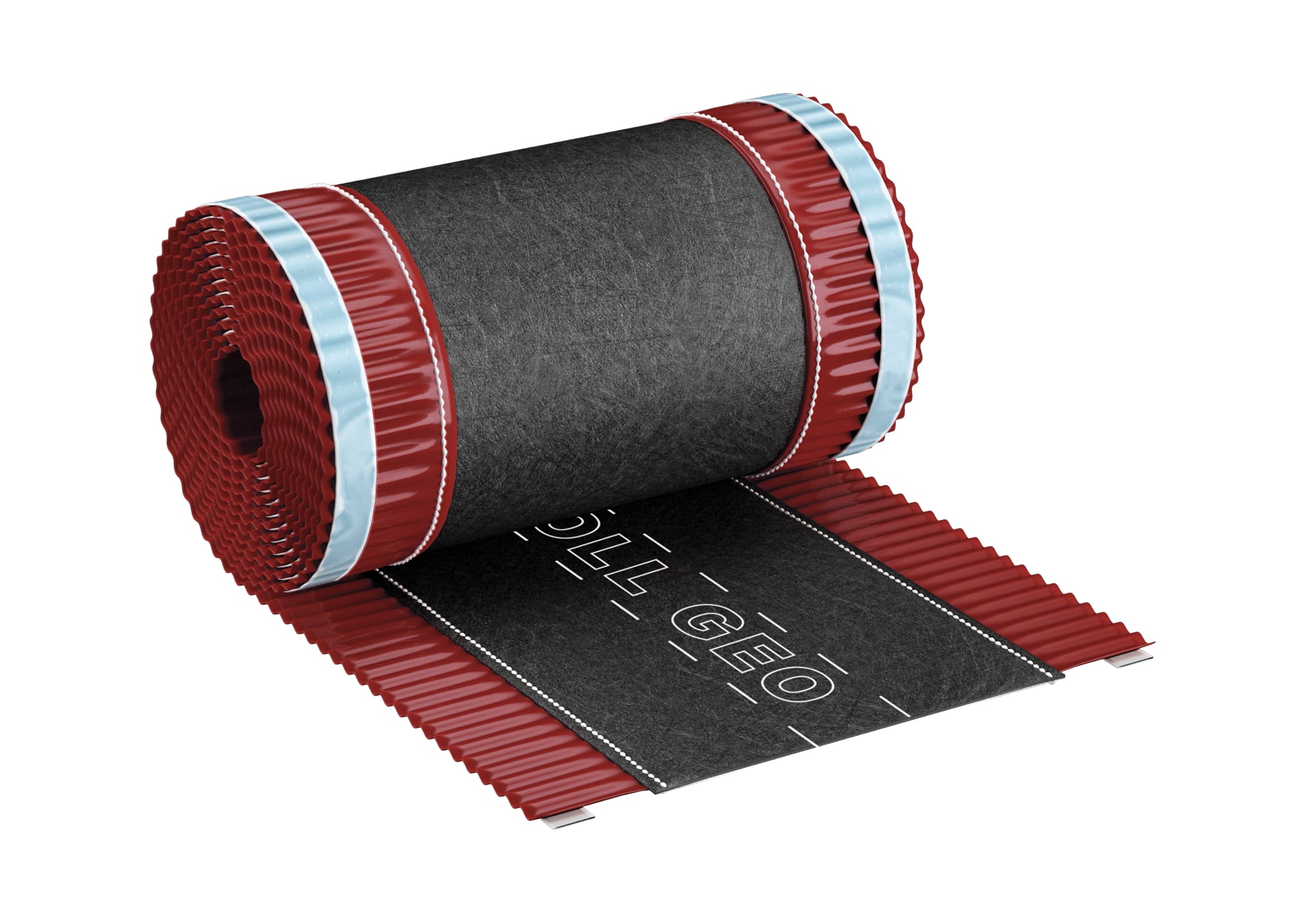 Roll-o-mat cu geotextil, 310mm culoare rosu, RAL 3011