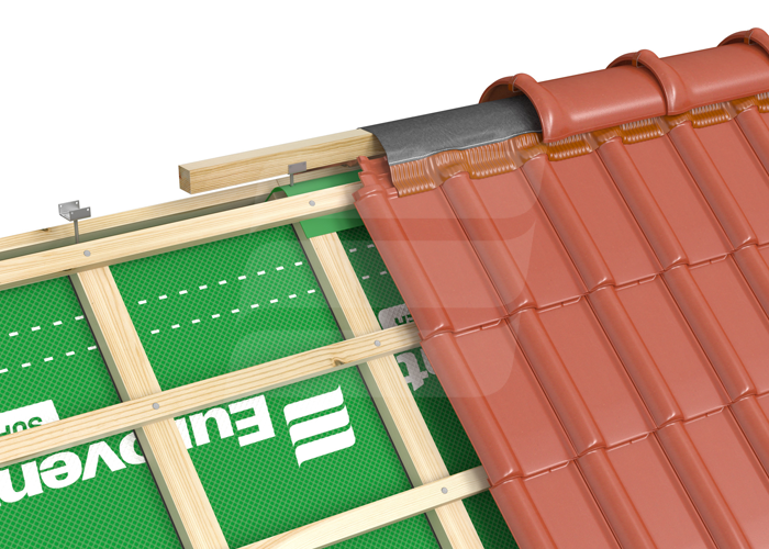 Roll-o-mat cu geotextil, 310mm culoare rosu, RAL 3011