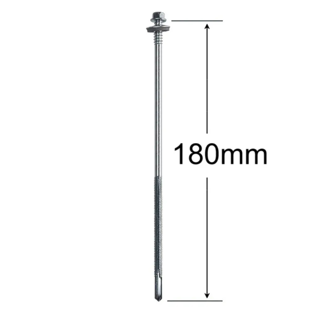 Surub Panou Sandwich autoforant, cu cap hexagonal, saiba si garnitura, Zincat 6.3/5.5, 180mm 50 bucati/cutie