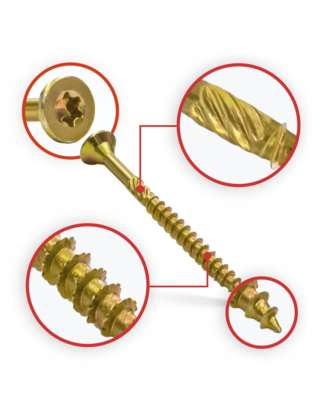 Suruburi lemn pentru dulgherie, cap inecat,bit inclus, TX30 - 6x180 mm 100buc/cutie